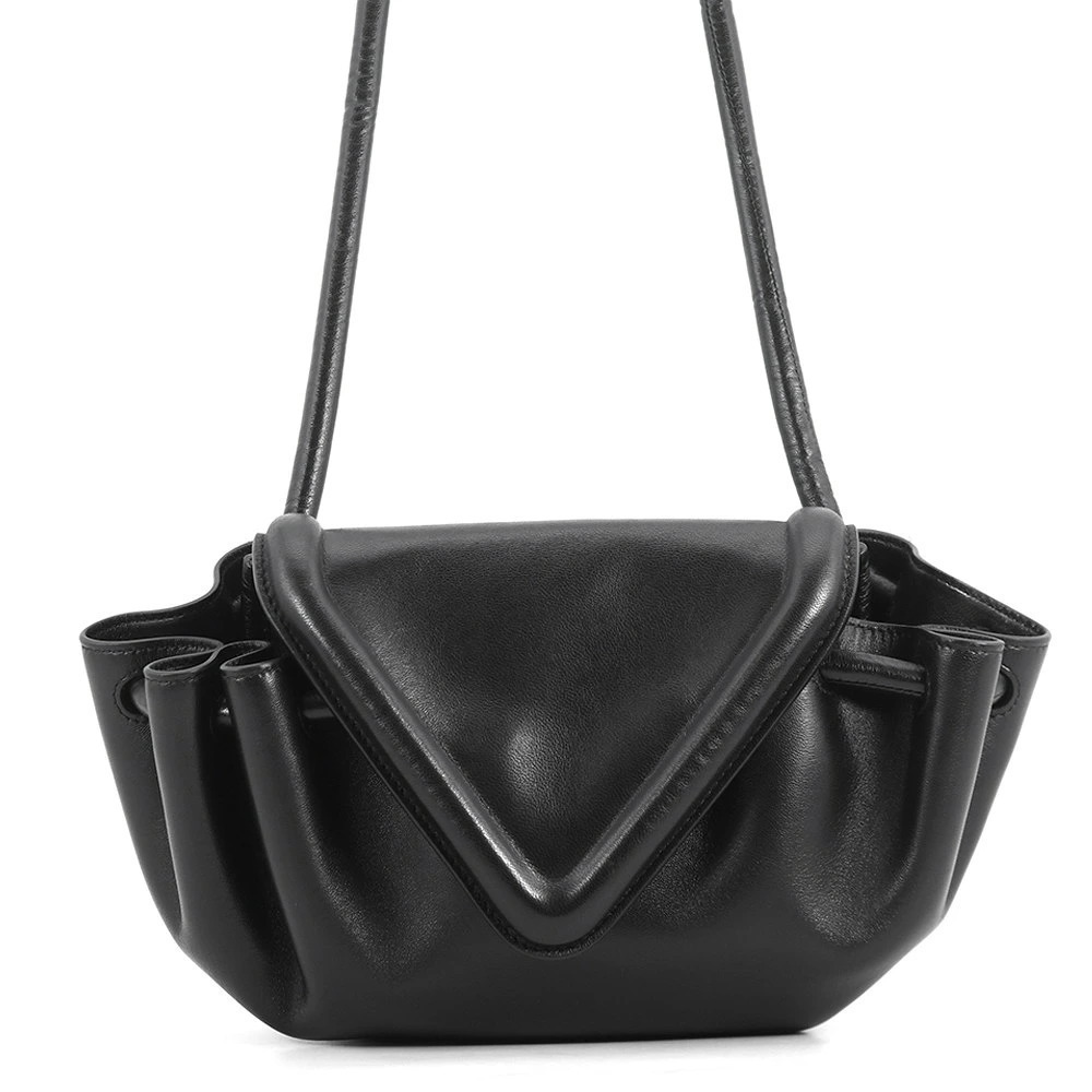 Bottega Veneta Beak Leather Shoulder Bag Black